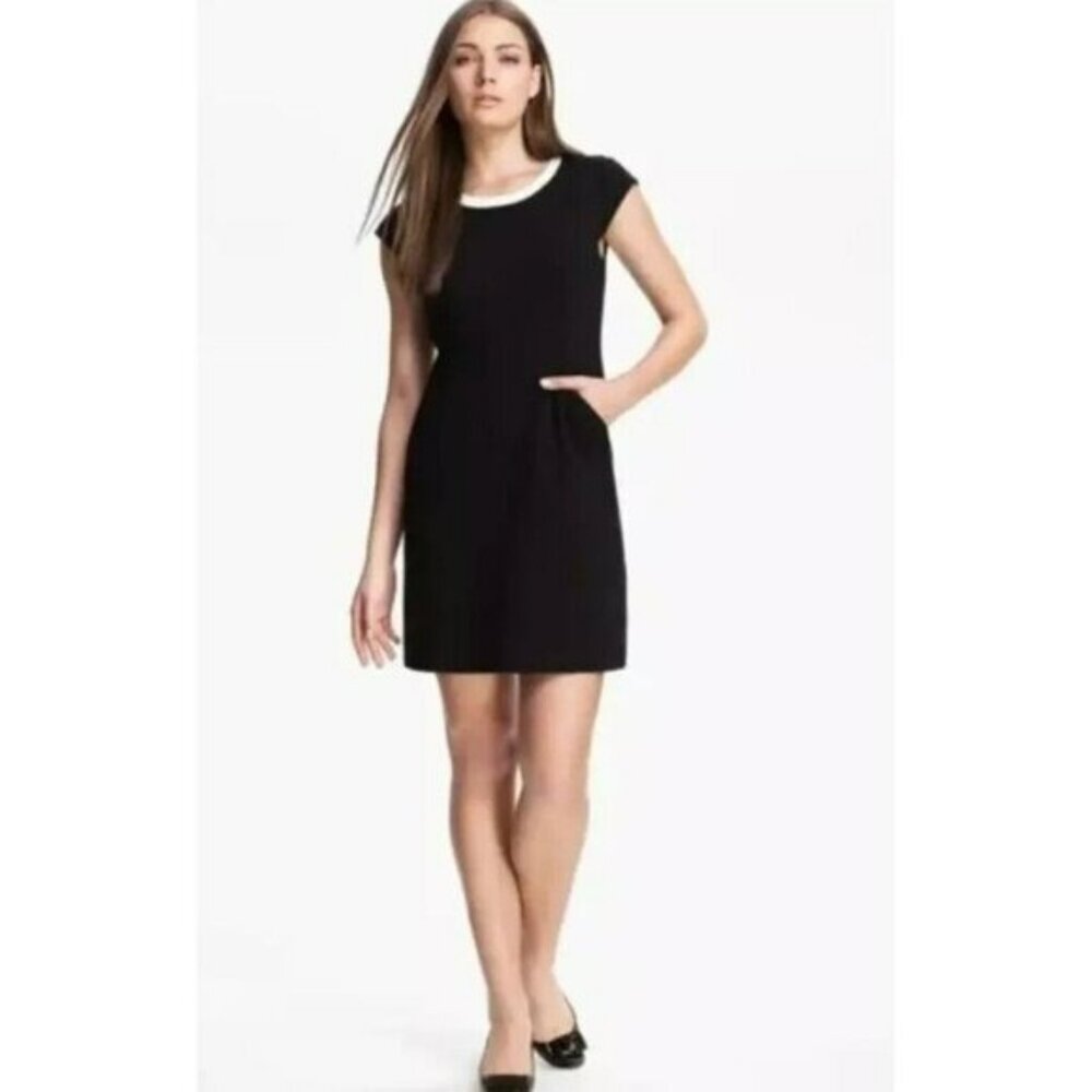 Kate Spade Daria Black Mini Sheath Dress | Cap Sleeve | Pockets | Size 2 | Like